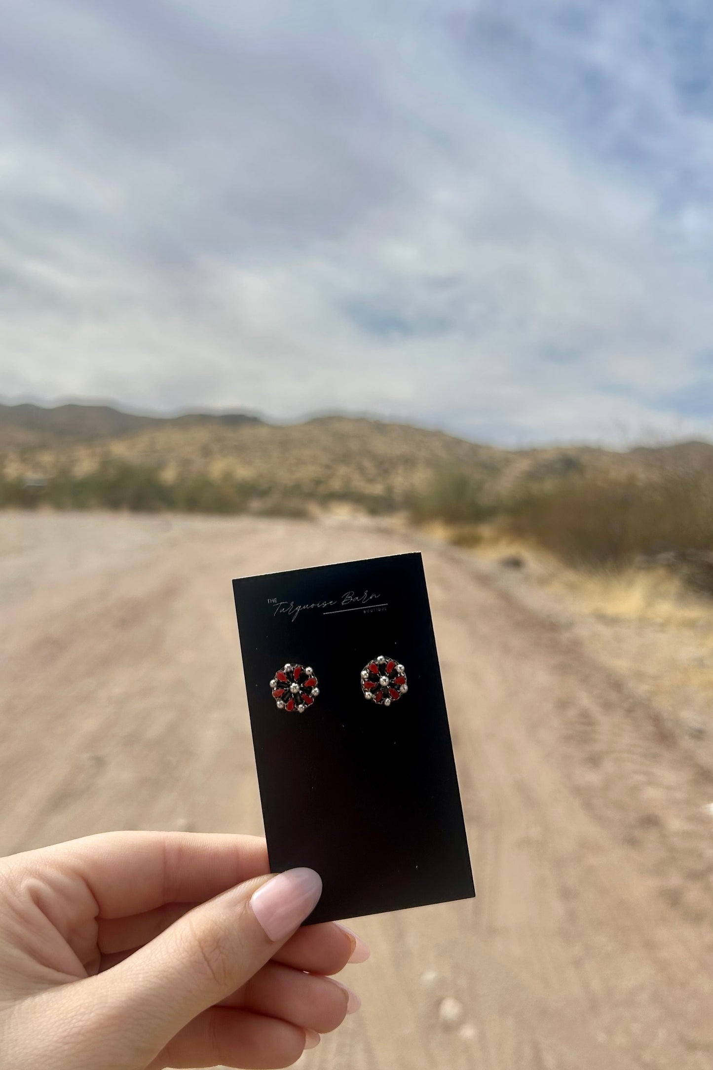 Red Coral Mini Flower Earring