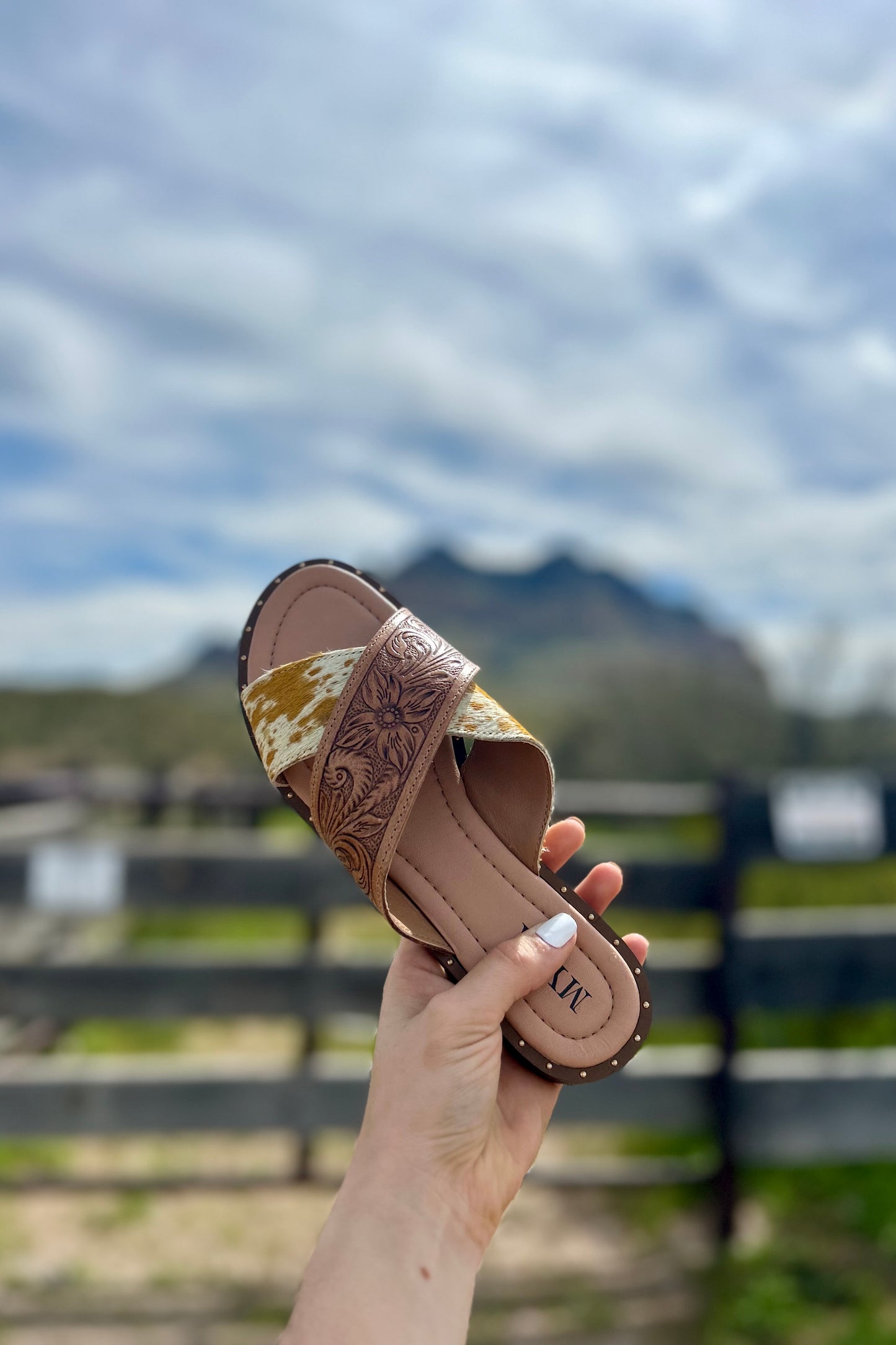 Brown Western Leather Sandals
