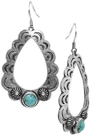 Open Teardrop Gemstone Earring