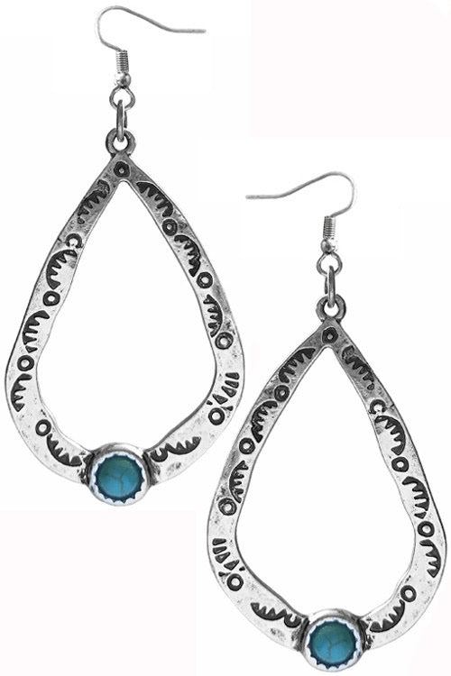 Aztec Texture Teardrop Earring