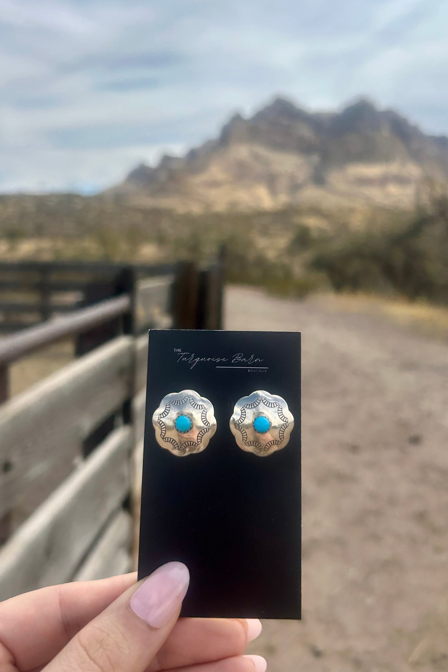 Turquoise Concho Earrings
