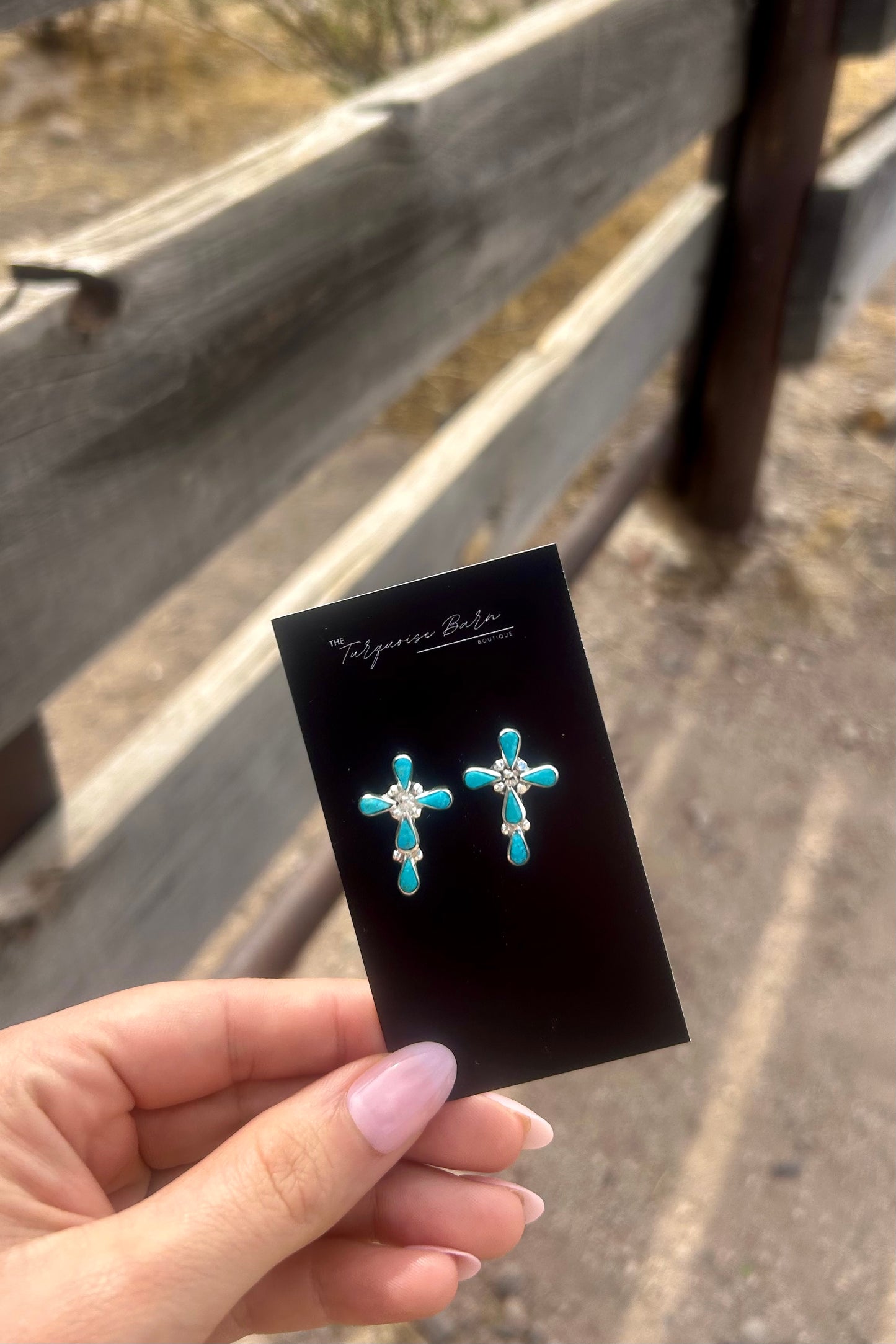 Zuni Turquoise Cross Earrings
