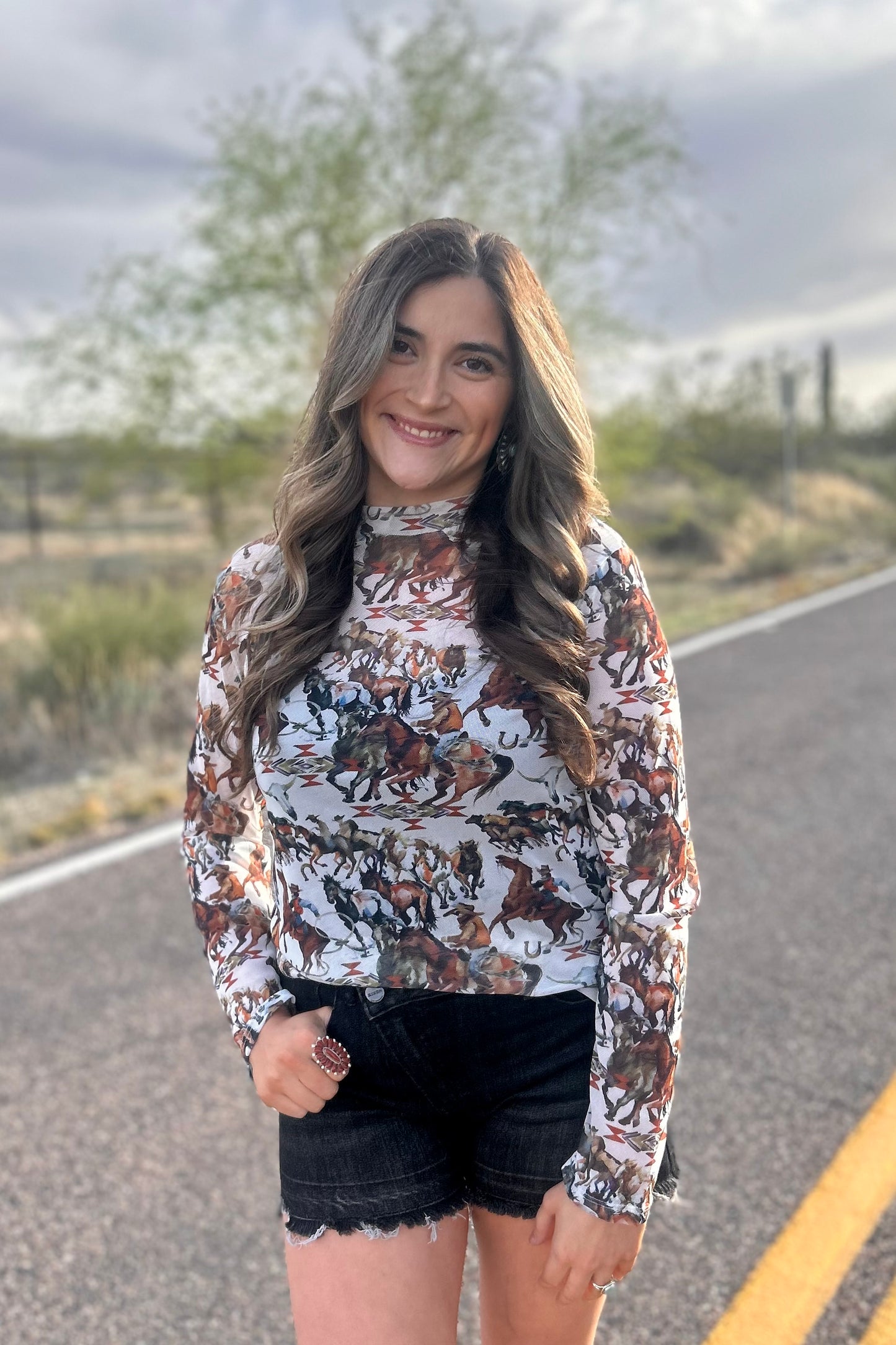 Horse Mesh Top