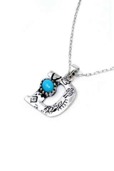 Initial Turquoise Necklace