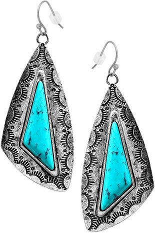 Triangle Gemstone Earring