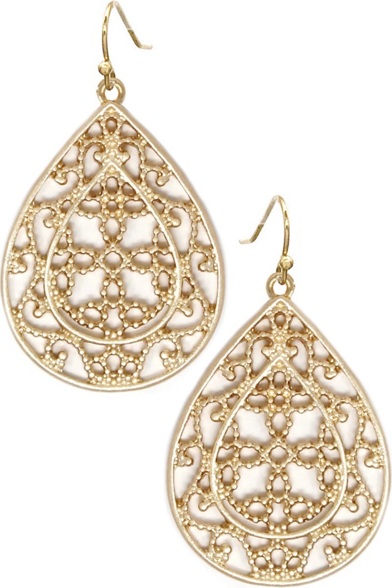 Gold Teardrop Dangling Earring