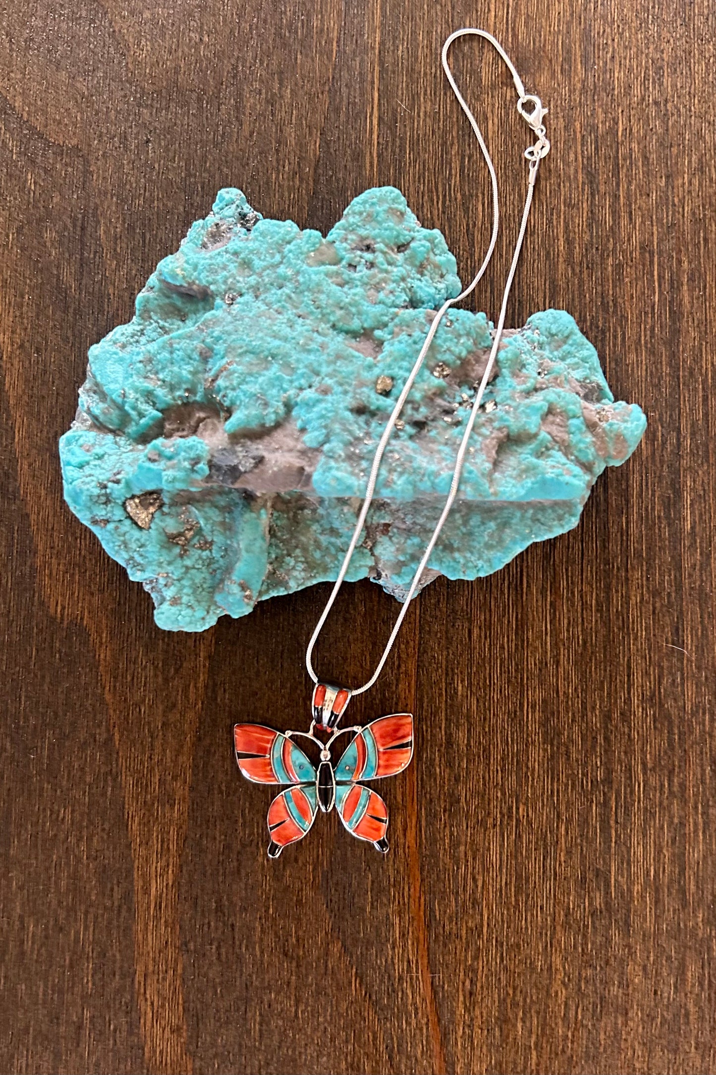Spiny Oyster Inlay Butterfly Pendant