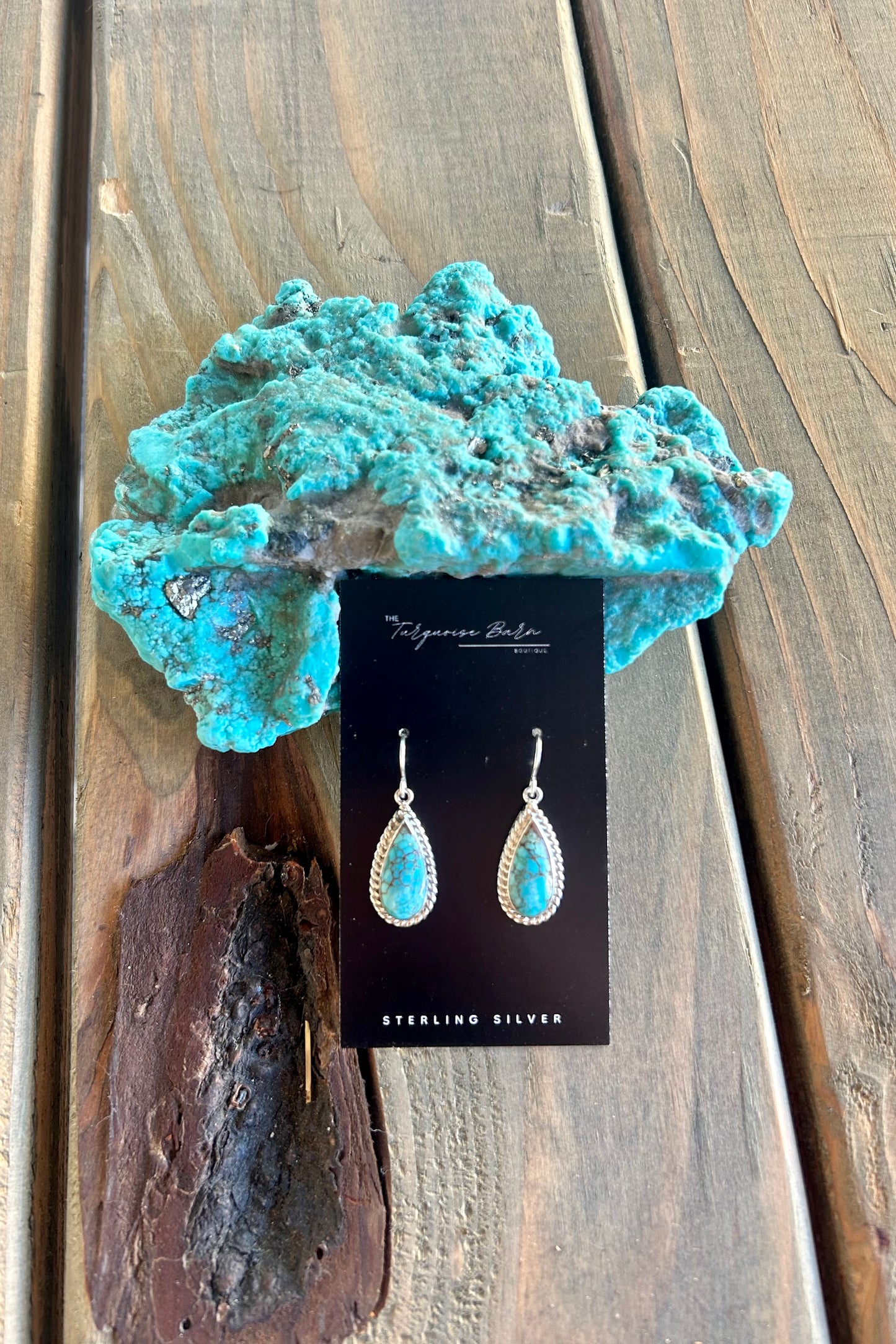 #8 Spiderweb Nevada Turquoise Earrings