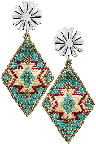 Aztec Seed Bead Earring