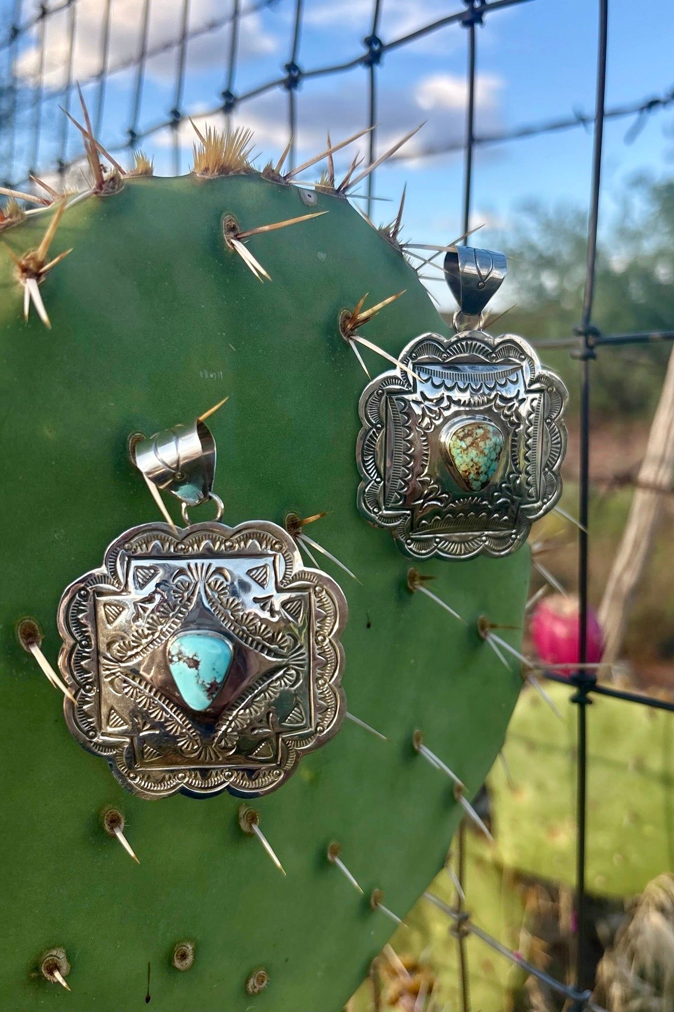 STAMPED IN SILVER ❖ Turquoise Statement Pendants