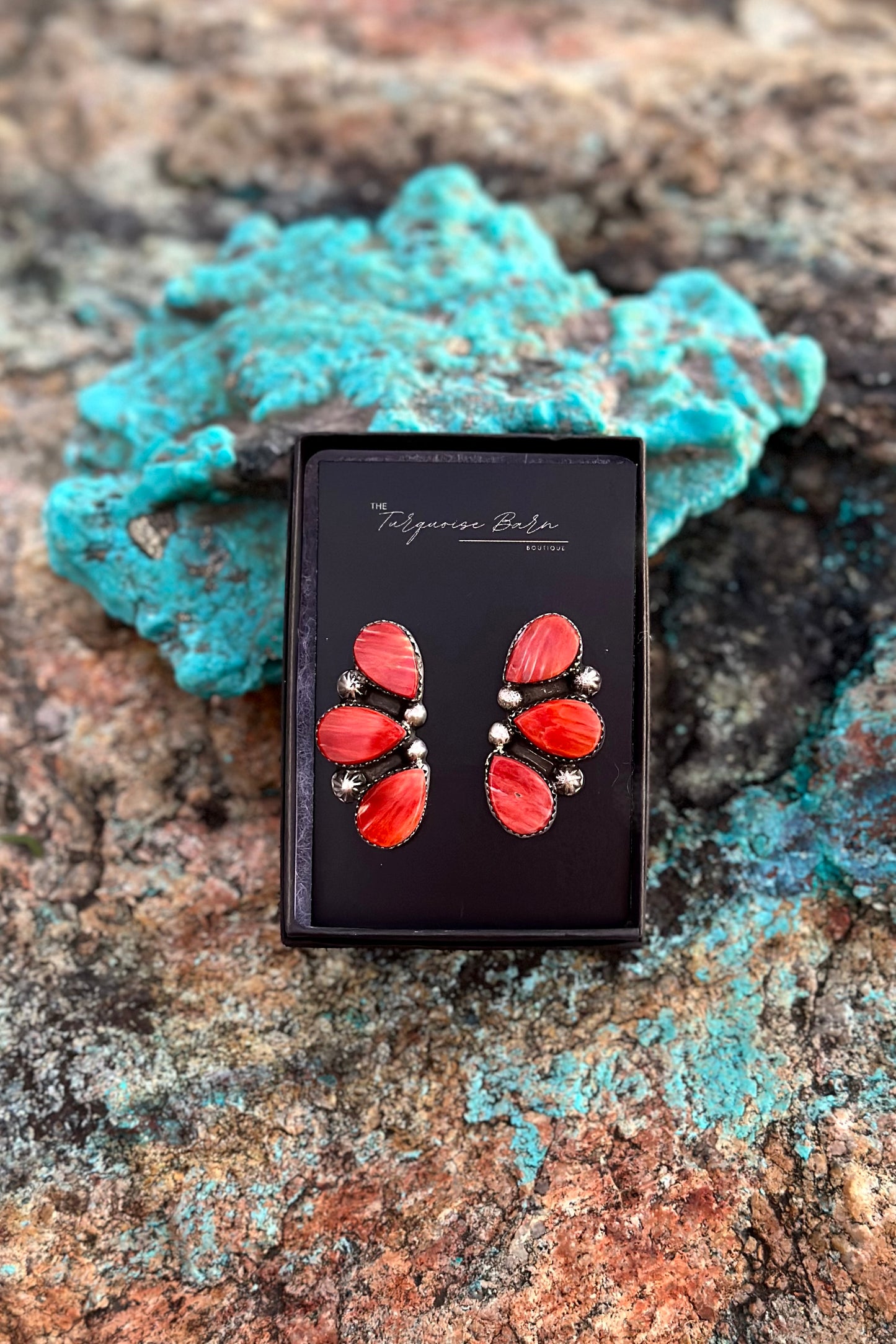 Spiny Oyster & Sterling Silver Earrings