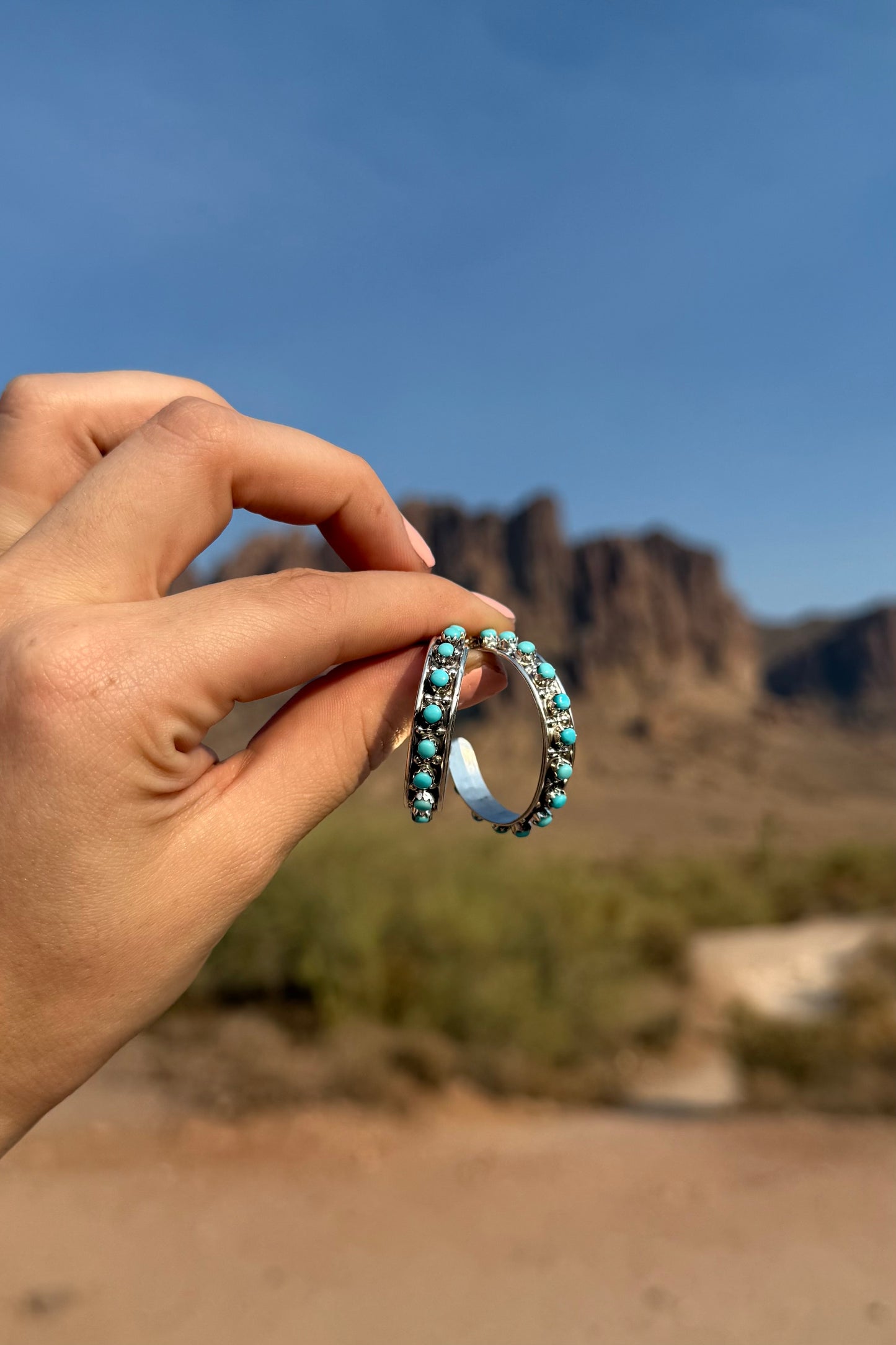 Turquoise Hoop Earrings by Joann