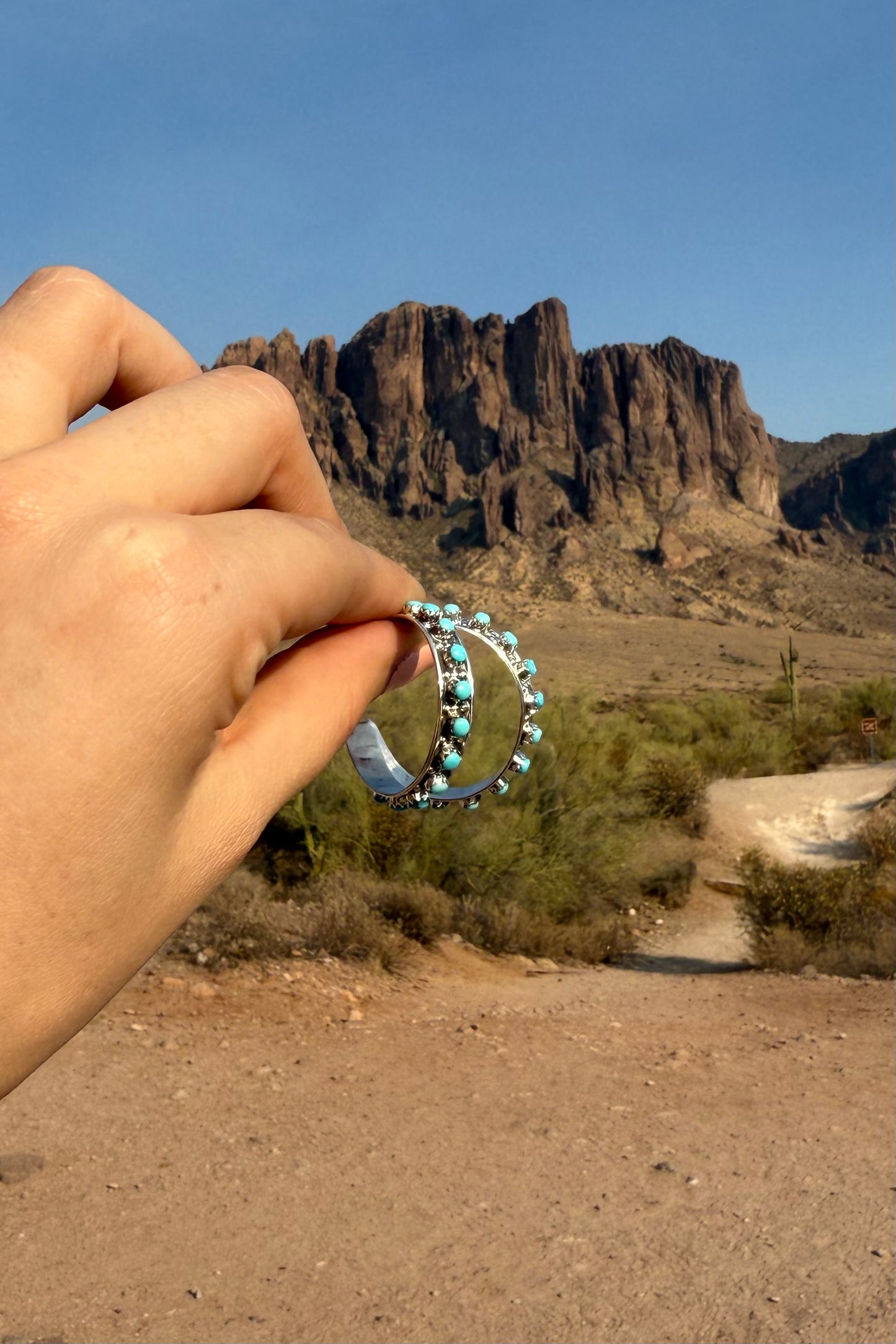 Turquoise Hoop Earrings by Joann