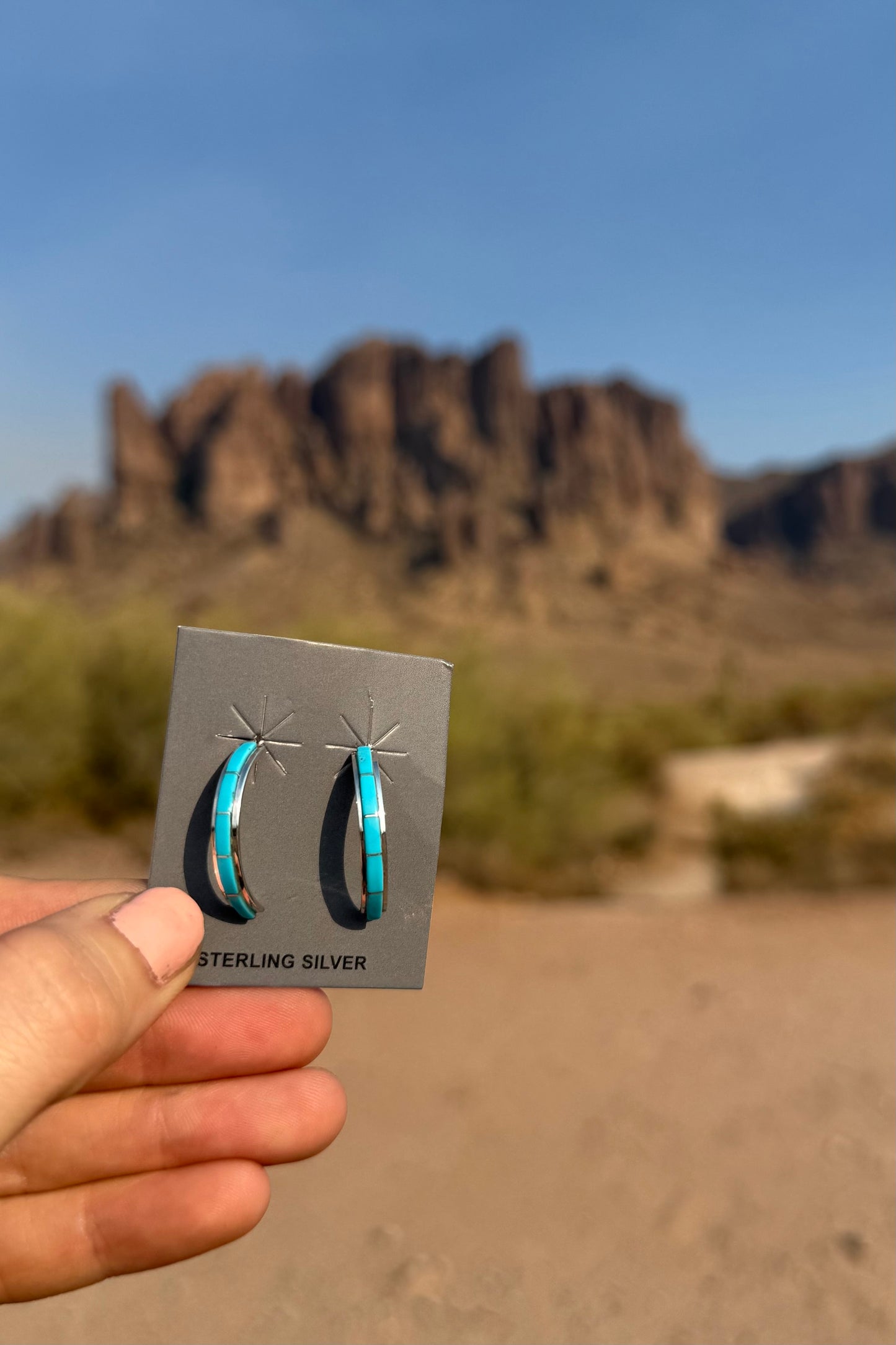 Moon Shape Turquoise Earrings By Nathaniel