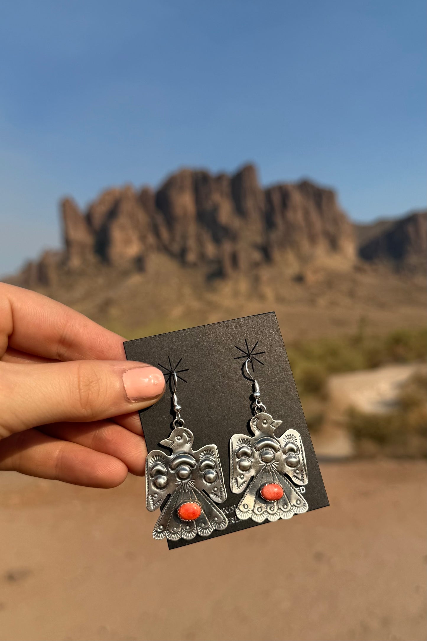 Rolanda Yazzie Spiny Oyster Thunderbird Earrings