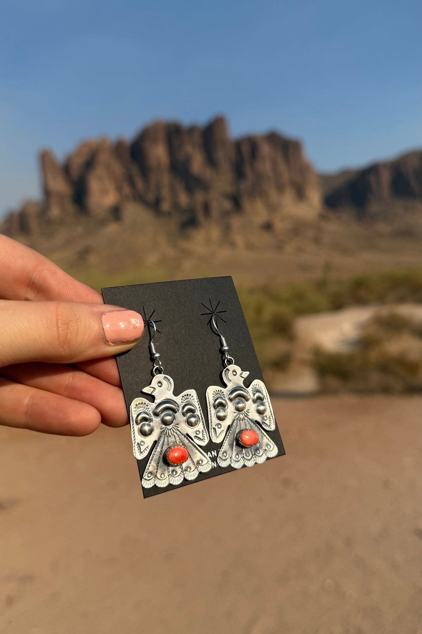 Rolanda Yazzie Spiny Oyster Thunderbird Earrings