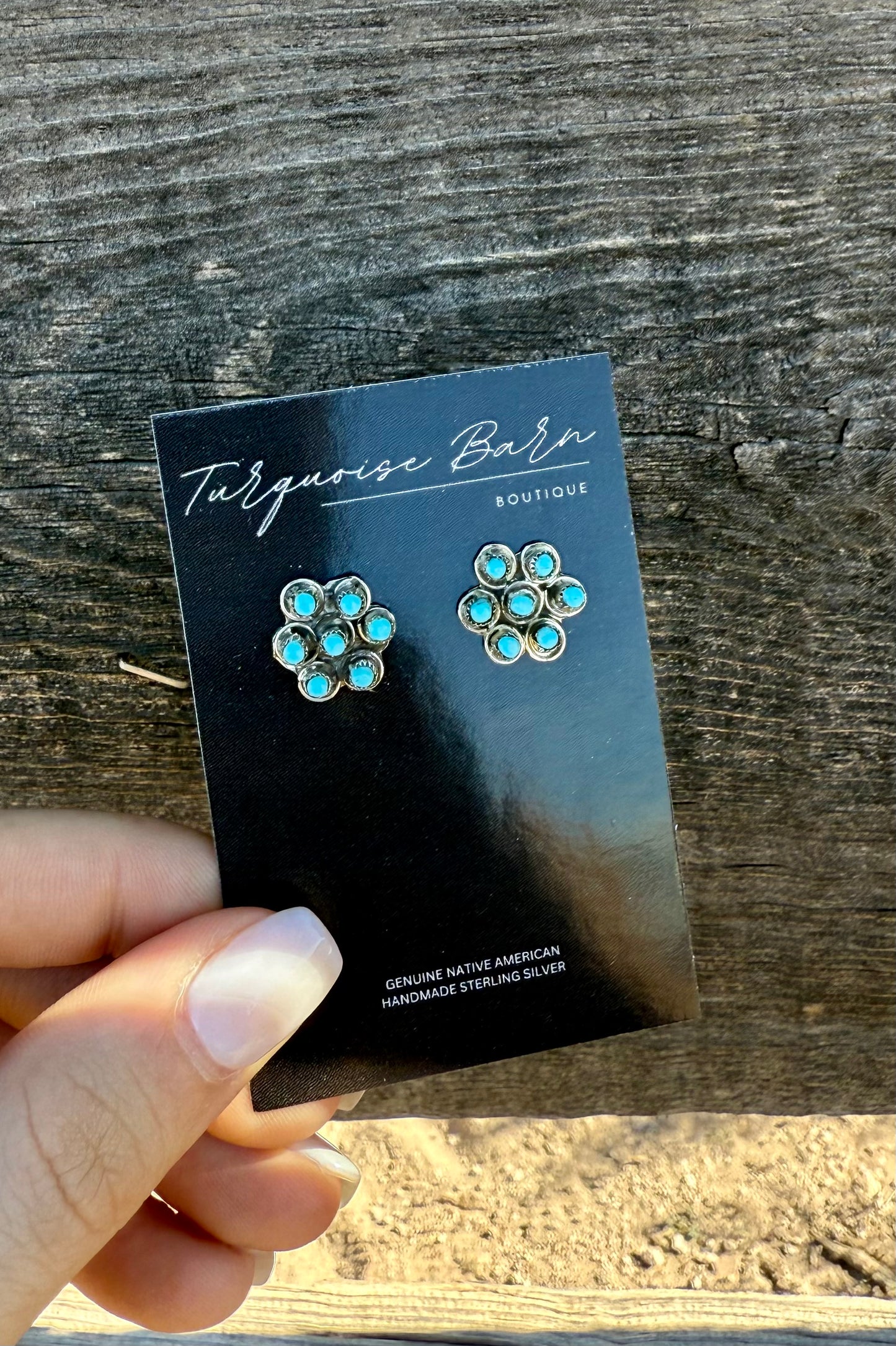Flower Zuni Turquoise Earrings