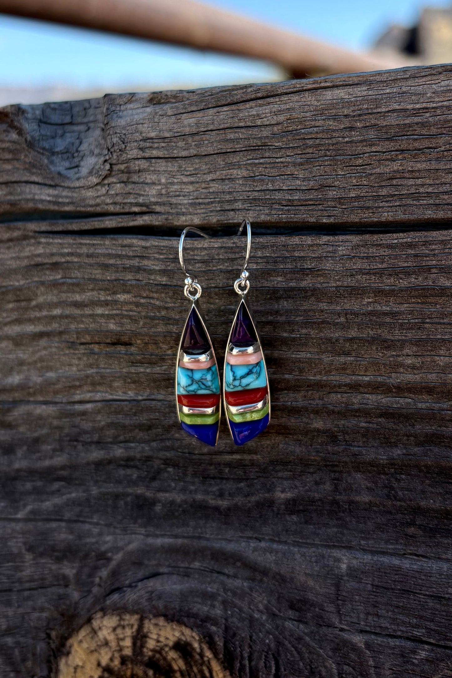 Multi stone dangle earrings