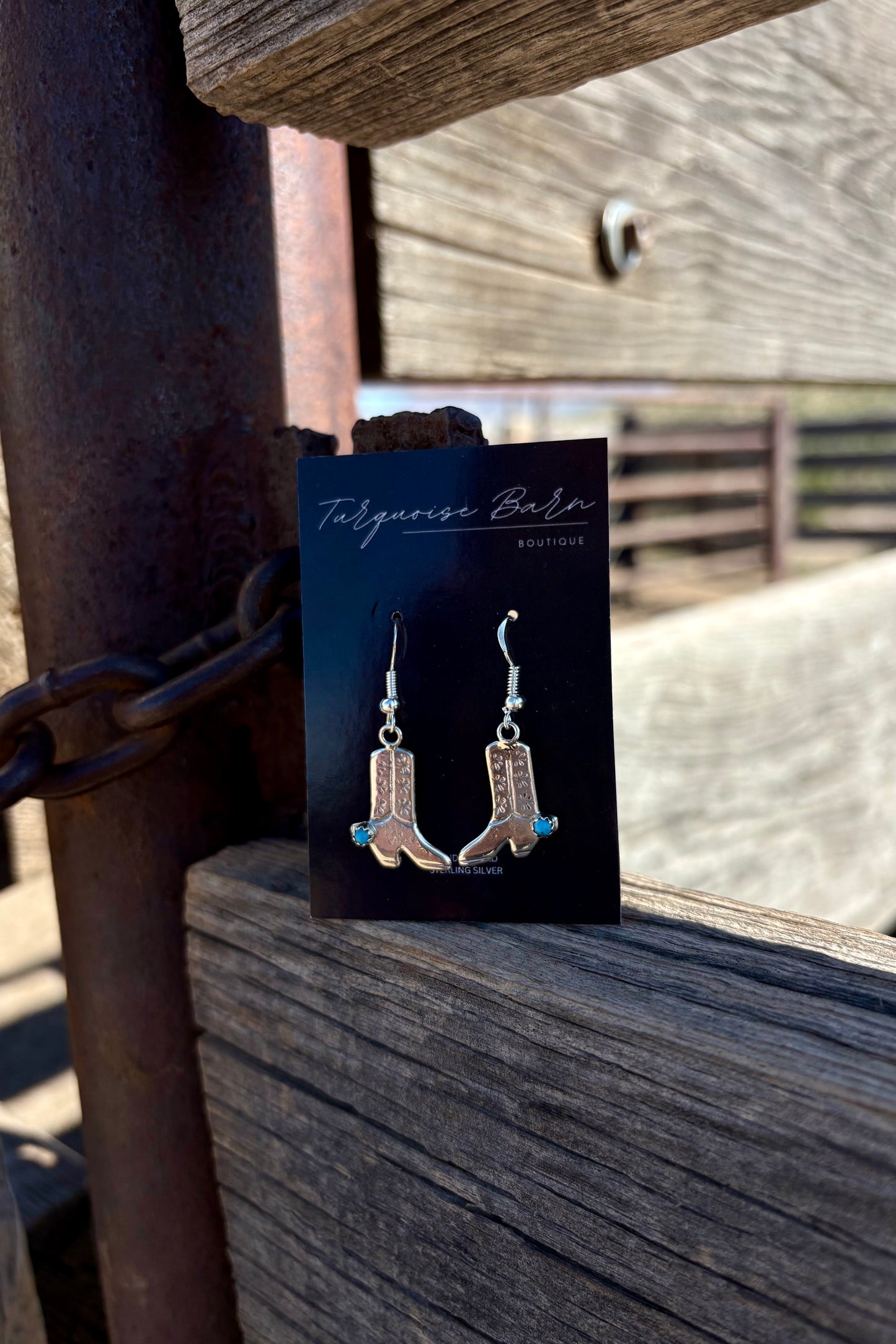 Dangle boot earrings