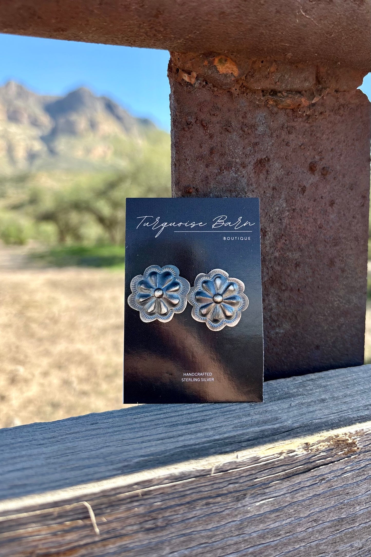 Silver stamped studs