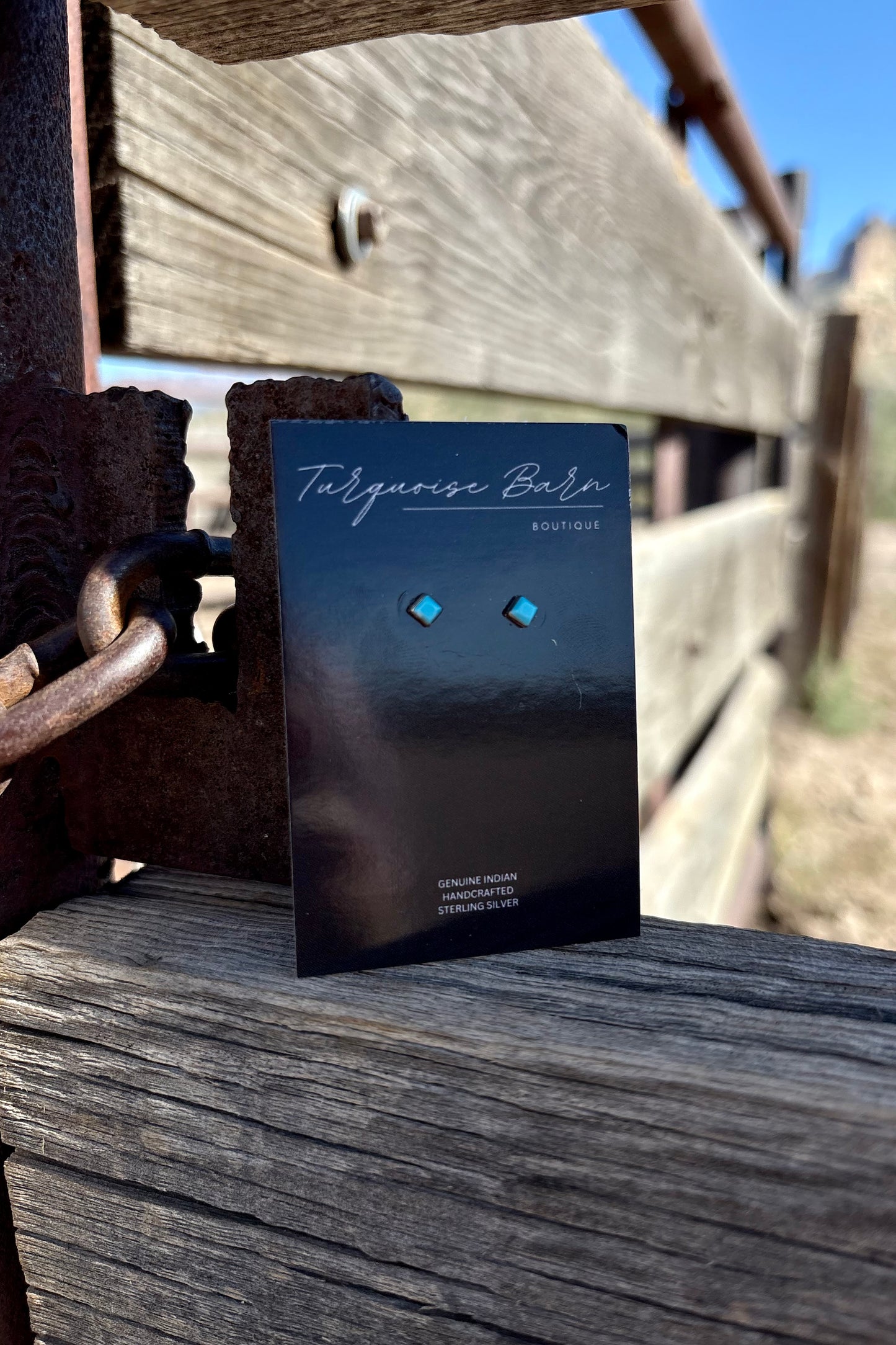 Dainty Turquoise diamond studs