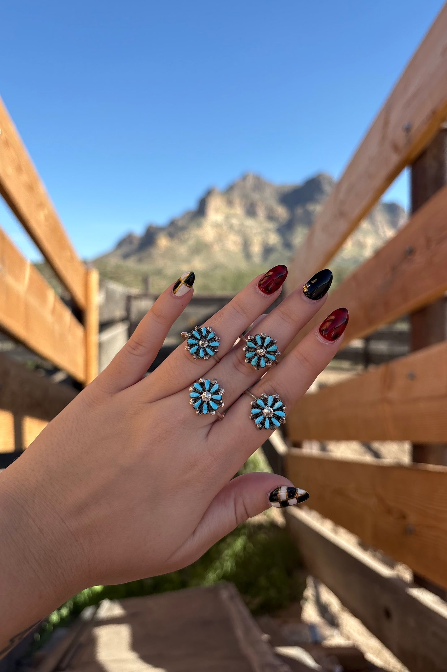 Turquoise cluster ring