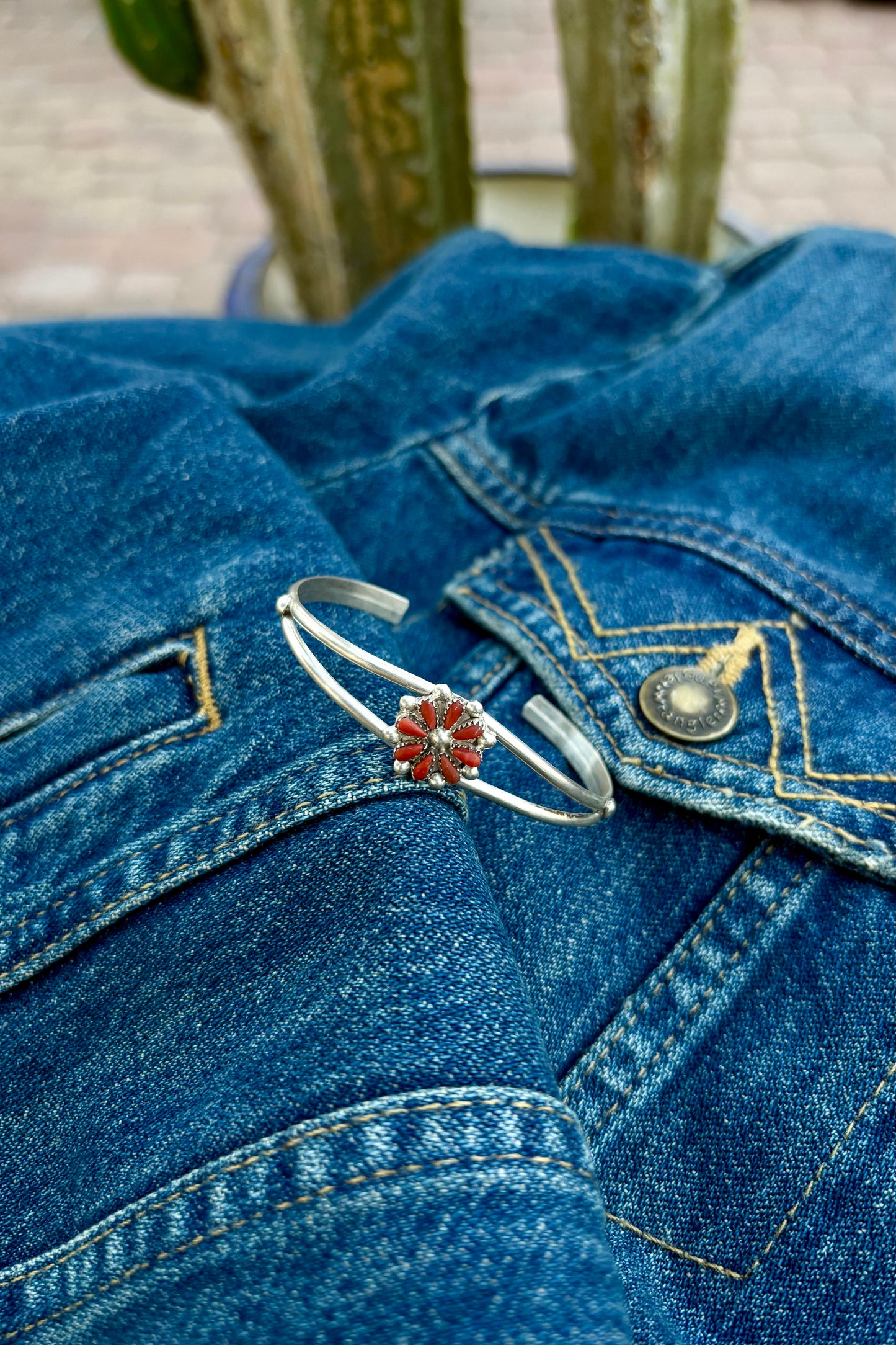 Coral flower cluster cuff