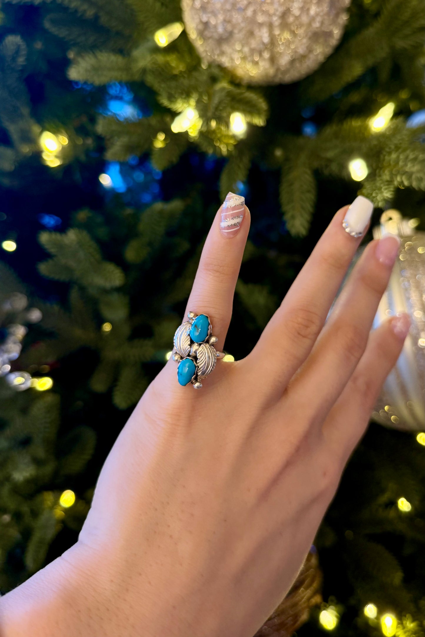 Turquoise Feather Ring