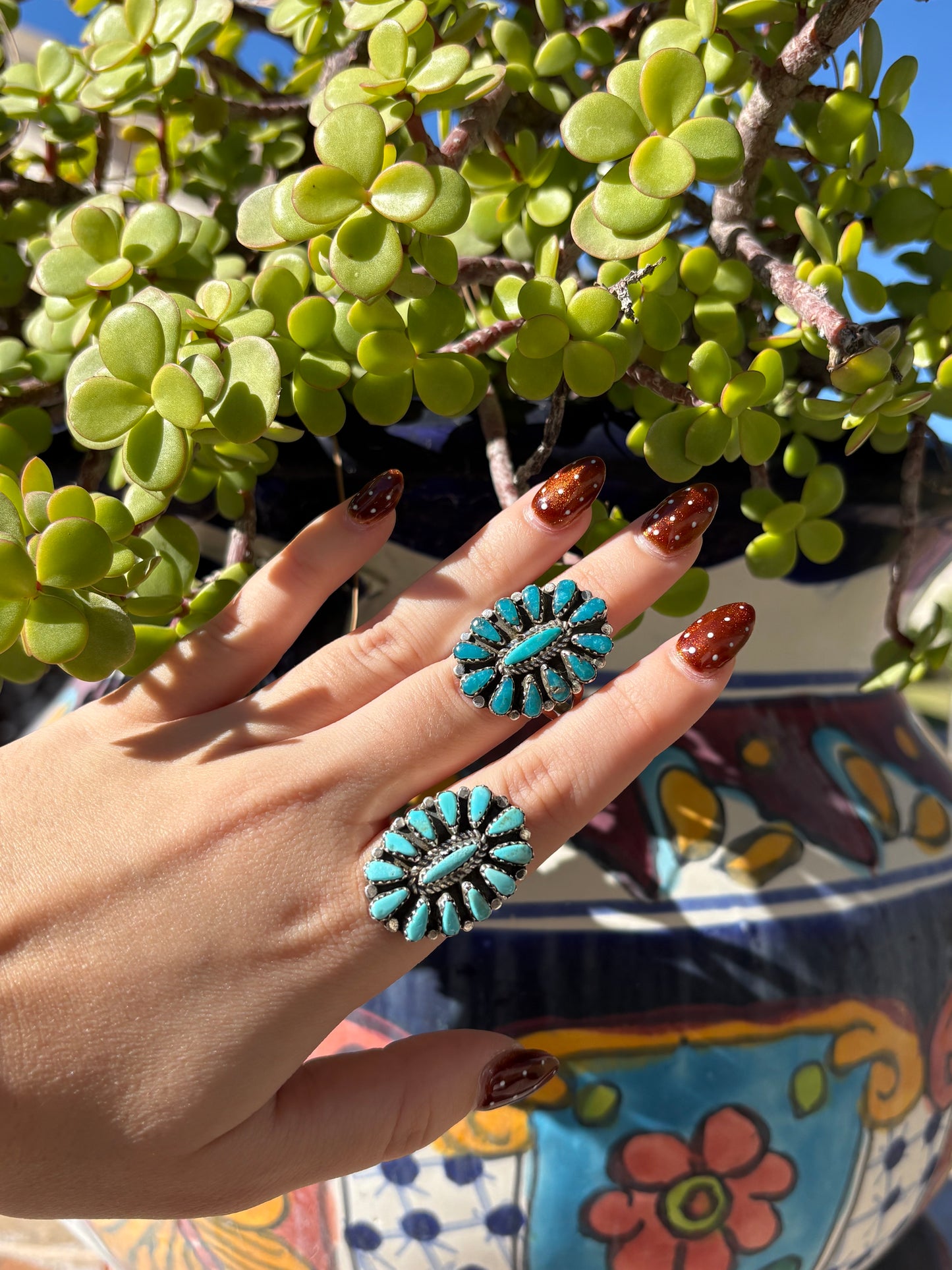 Turquoise cluster ring