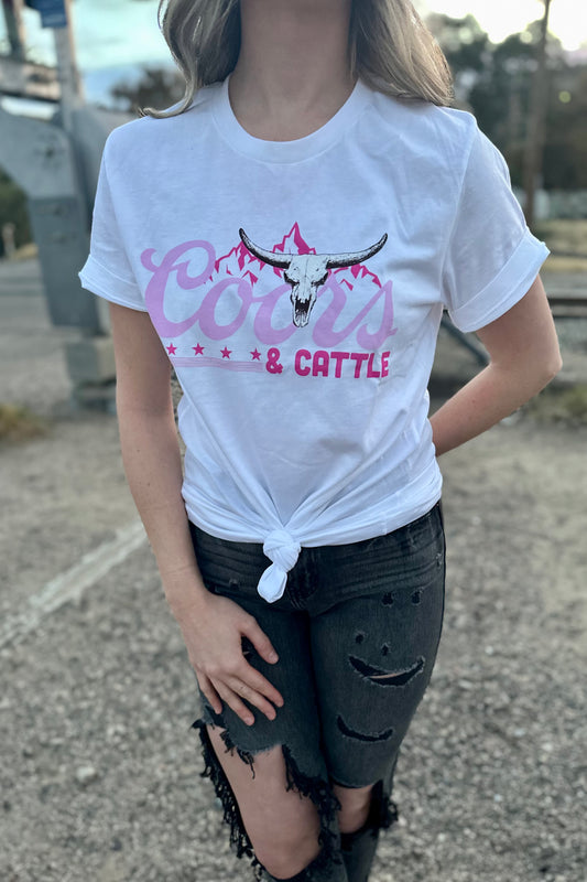 Pink Coors Cattle Tee