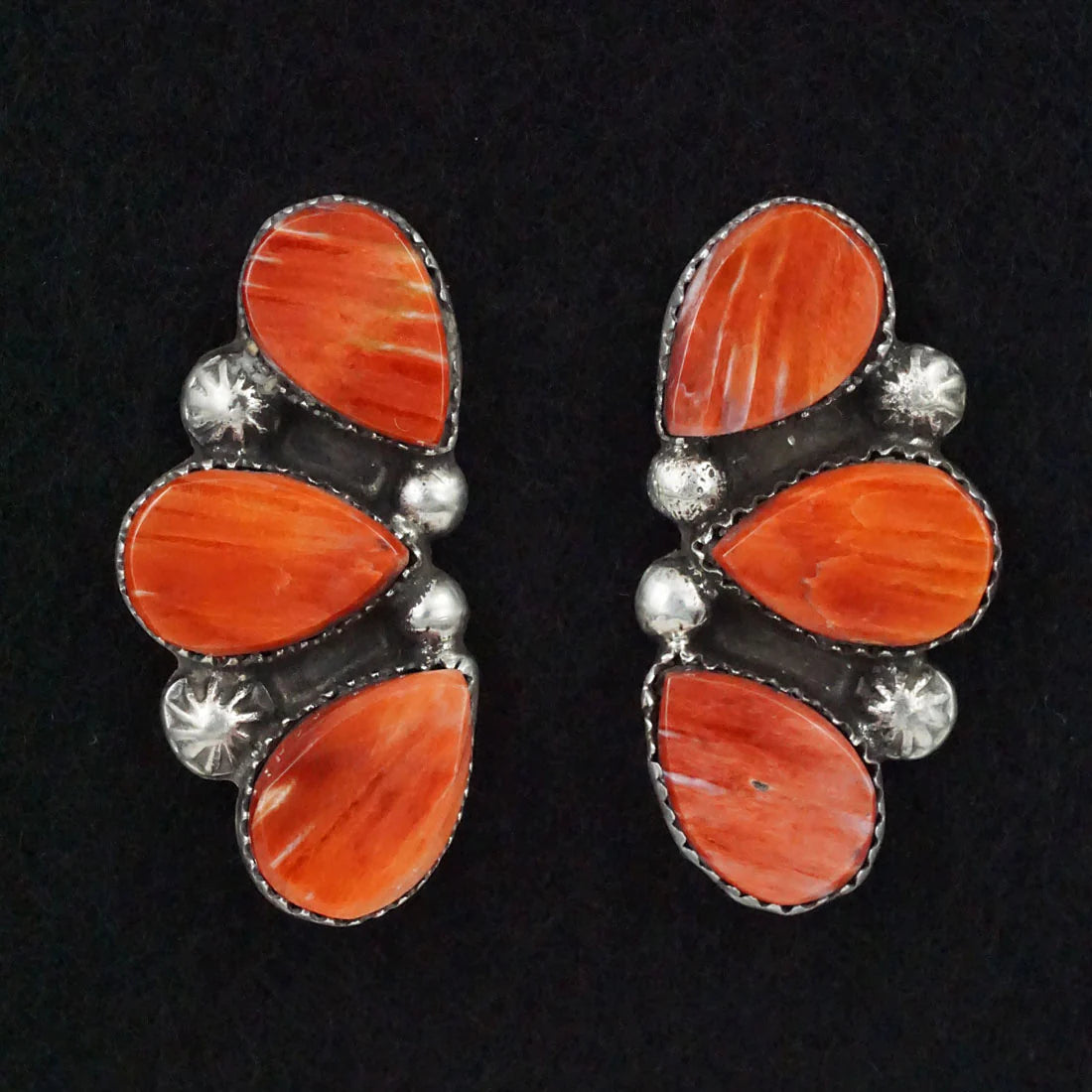 Spiny Oyster & Sterling Silver Earrings