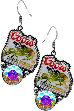 Western Drink Logo Earrings