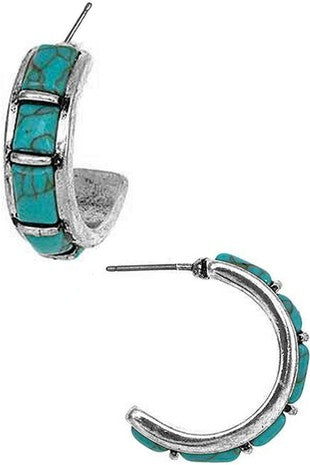 Gemstone Hoop Earrings