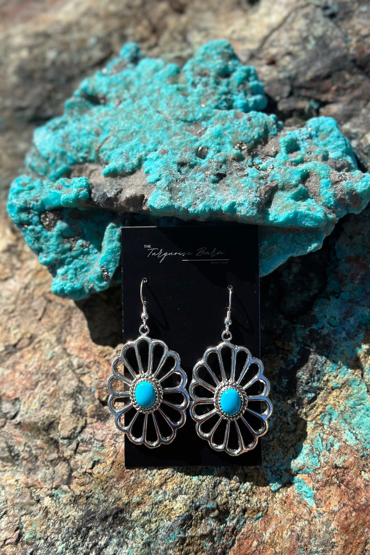 Turquoise Silver Dangle Earrings