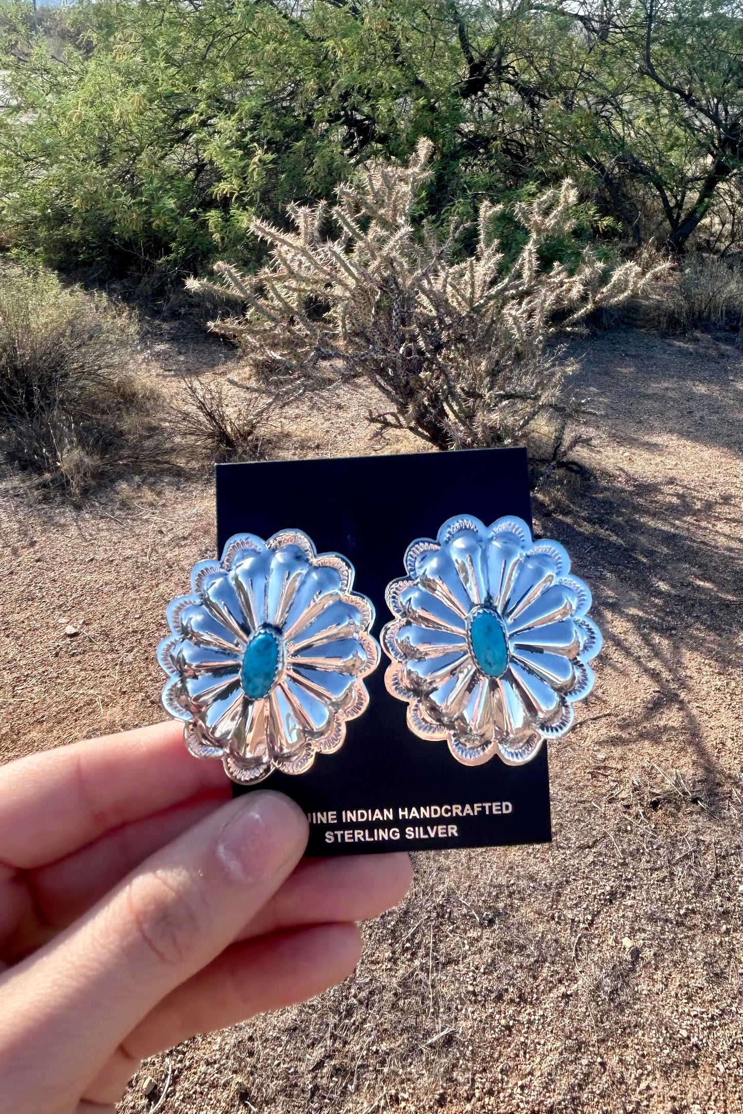Turquoise Concho Earrings