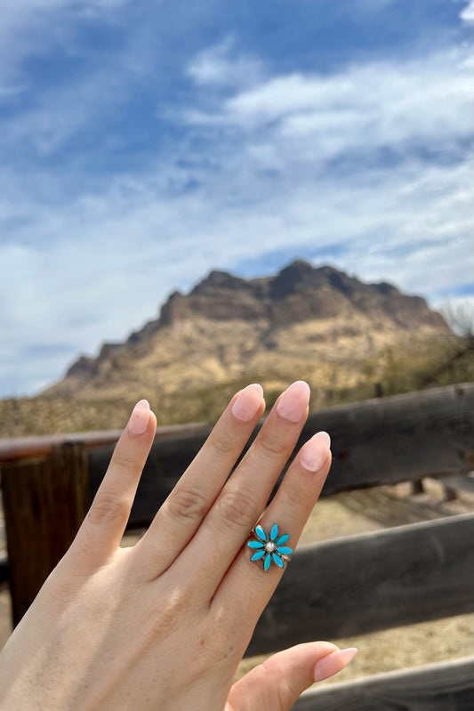 Turquoise Flower Ring