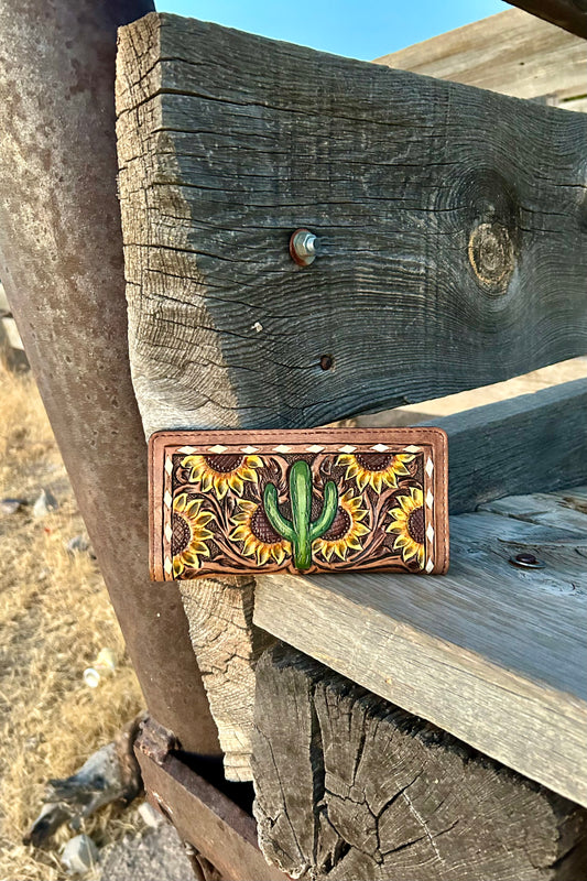 Leather Sunflower Wallet