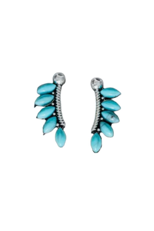 Half Turquoise Dangle Earrings