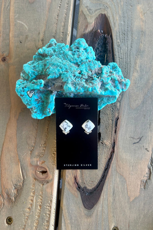 White Buffalo Stud Earrings