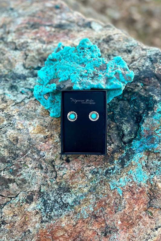 Sterling Silver Turquoise Flower Earrings