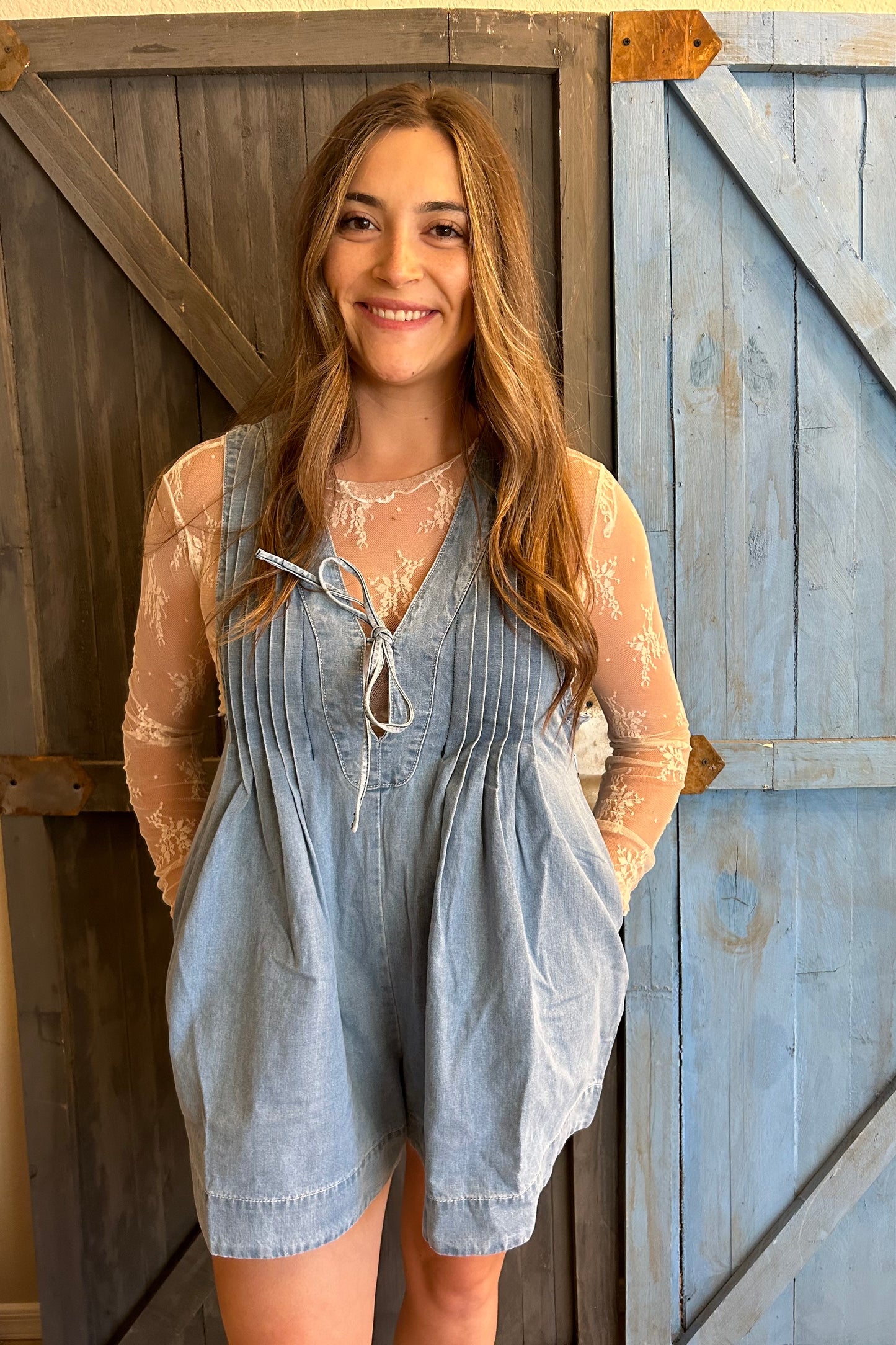 Emma Denim Romper