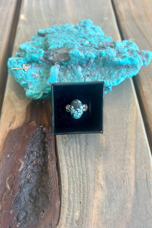 Cloud Mountain Spiderweb Turquoise Ring