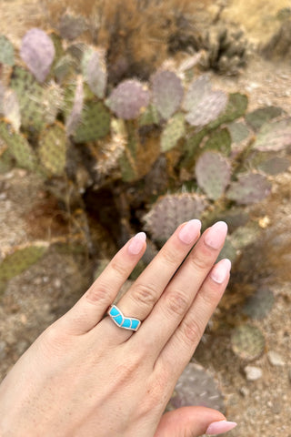 INLAID BEAUTY ❖ Inlay Turquoise Zuni Ring