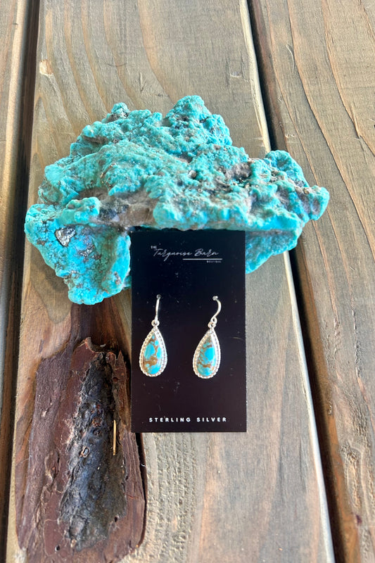 #8 Spiderweb Nevada Turquoise Earrings