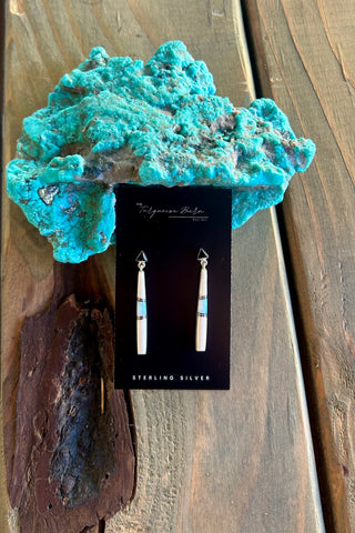 BLACK + WHITE ❖ White Buffalo & Opal Earrings