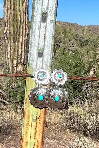 TURQUOISE FAVORITES ❖ Concho Turquoise Earrings
