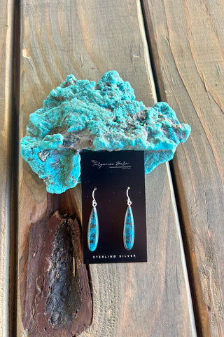 LITTLE TREASURES ❖ Shattuckite Turquoise Earrings
