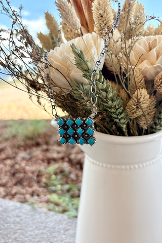 CHECKERED SKIES ❖ Turquoise Statement Necklace