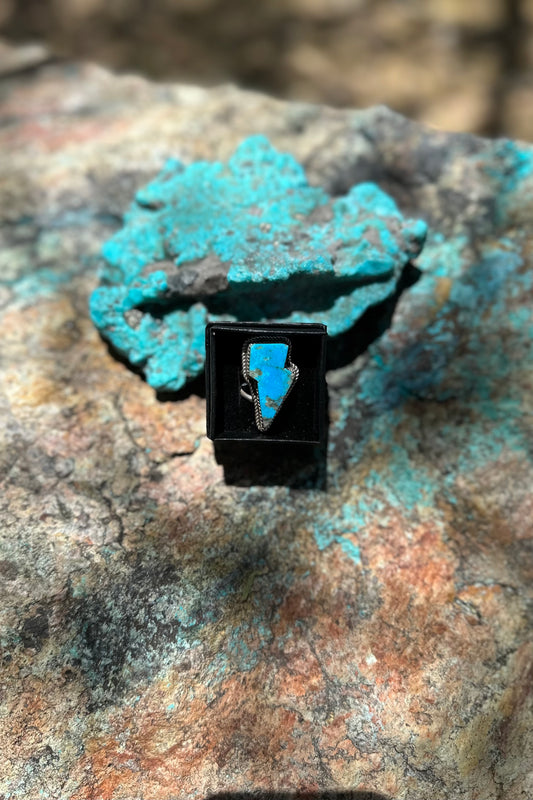 Lightning Bolt Authentic Turquoise Ring
