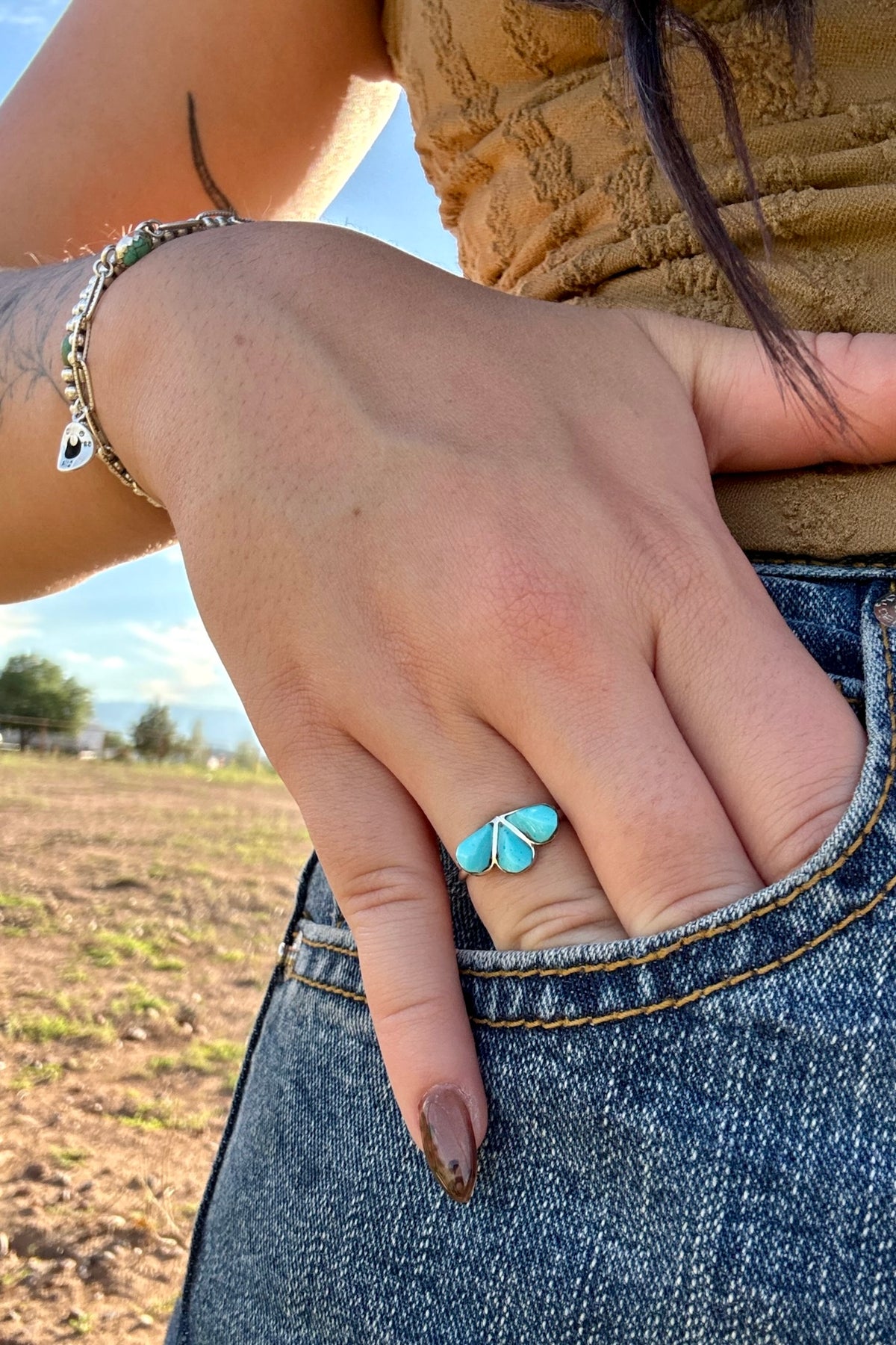 THREE OF A KIND ❖ Three-Stone Turquoise Ring